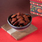 Ghasitaram Gifts Jaiccha Rakhi Gifts for Brothers-Big Hamper Tray of Kaju Katlis, Peri Almonds, Pistachios, Wheat Puffs and Choco Rice Crispies with 5 rakhis