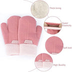 INOGIH Kids Double Layer Warm Knit Mittens Girls Boys Winter Outdoor Gloves for 3-7 Years