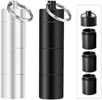 2 PCS Aluminum Travel Pill Box, Portable Pill Cases Waterproof Daily Tablet Container Holder 3 Compartment Metal Pocket for Men Women