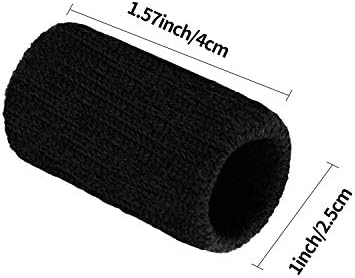 20 Pieces Finger Compression Sleeves Elastic Finger Protectors Thumb Splint Brace for Arthritis Pain Relief, Basketball Sport (Black)