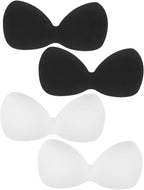 FRCOLOR 4pcs Removable Sponge Pads for Sports Bras Breathable Inserts with Skin Friendly and Reusable