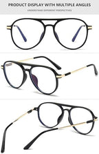Stylish Pilot Frame Reading Glasses Plastic Double Bridge Blue Light Blocking Readers Eyeglasses for Women Mens