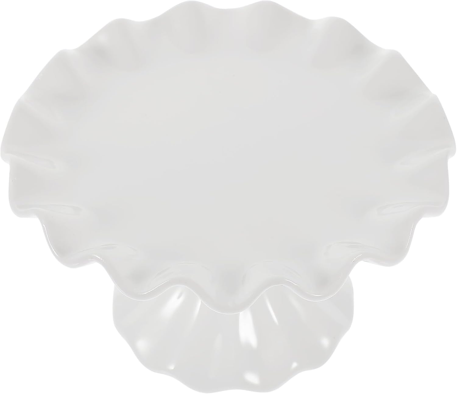 Modern Cake Stand Fruit Footed Bowl Candy Plate Footed Bowl Ceramic Fruit Round Pedestal Serving Tray Ceramic Cake Stand Food Tray White Ceramics Base Simple