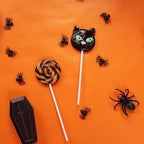 Individually Wrapped Halloween Lollipops, Candy Swirl and Cat Suckers, Trick or Treat Handout Candies, 24 Count