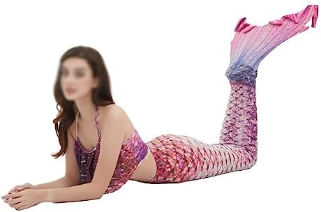 Mermaid Adult Performance Wear, Fishtail Princess Dress 3-Piece Set, Top and Pants Beachwear