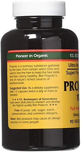 YS Eco Bee Farms Propolis 1000-90 caps (Pack of 4)