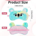 2 Pcs Sleep Mask Soft Plush Blindfold Cute Rabbit Panda Koala EyeCover Soft Eye Blindfold Cover Animal Shade Night Eye Masks for Women Girls Home Travel (Colorful)