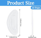 Eyeglass Nose Pads, Anti-Slip Silicone Nose Pads for Glasses, Non Slip Soft Adhesive Sunglass Replacement Sticky Nosepads Cushion for Plastic Frames Eyeglasses Glasses Sunglasses 1 mm (10 Pairs Clear)