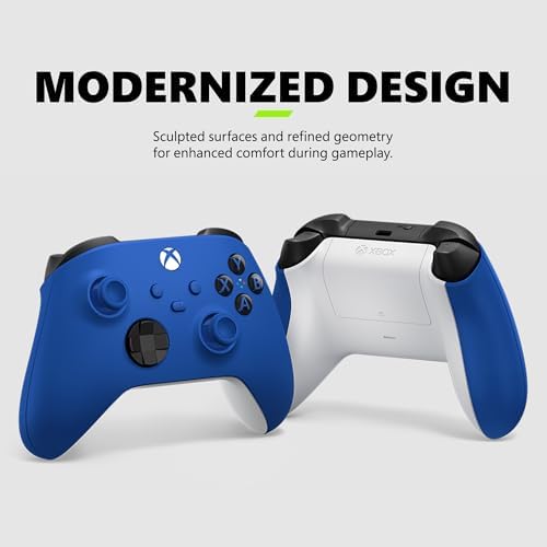 XBOX Wireless Gaming Controller | Shock Blue | Console, PC, & Android | Textured Grip | Wireless, Bluetooth, USB-C Connectivity