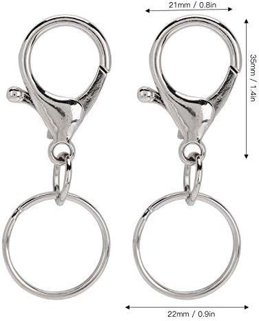 20Pcs Lanyard Snap Hook, Keychain Hooks for Lanyard, Key Chain Hook Accessories, Suitable for Making Lanyards, Key Chains, Zipper Handles, Etc (21 * 35mm prawn Buckle with 22mm Inner Diameter