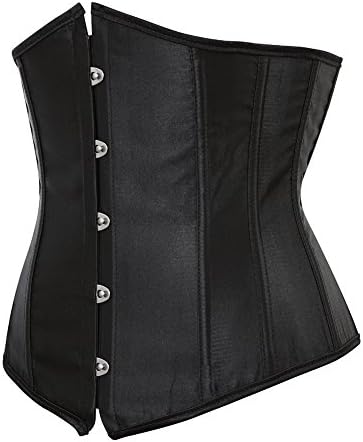 Grebrafan Women's Lace up Boned Brocade Waist Training Underbust Corsets Plus Size