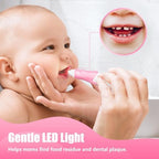 DADA-TECH Toddler Electric Toothbrush Kids Age 1-2-3 Years Old, Baby Electric Toothbrush with LED Light 2 Minutes Timer 4 Vibrating Heads for Infants Toothbrush 6 to 12 Months and Up (Pink Penguin‌‌)
