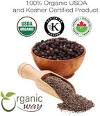 Organic Way Premium Black Pepper Powder (Black Tellicherry Peppercorn) - Adds Flavour & Aroma | Organic & Kosher Certified | Raw, Non GMO & Gluten Free | USDA Certified | Origin - India (1/4 LBS)