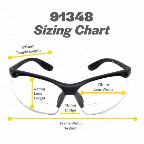 Calabria 91348 Bifocal Reading Safety Glasses Readers +2.00 Copper Orange Men Women Wrap Around Eye Protection Shatterproof