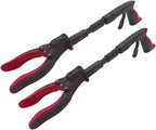 Grabber Reacher Tool 19" Aluminum Magnetic Claw with LED Light, Reacher Grabber Pickup Tool, Foldable Gripper Grabbers for Elderly Grab it Reaching Tool, Trash Grabbers Pickers, Red, By Luxet 2-Pack