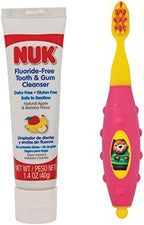 NUK Toddler Tooth and Gum Cleanser with Toothpaste, Colors May Vary,1 Set