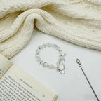 New Designed Iridescent Crystal Beaded Bracelet with Dangling Charms And Women's Gifts.The Sugar Austrian Crstal Bracelet is a Delicate Gorgeous Bracelet for Lady With Adjustable Elasticity (8mm Square White AB)
