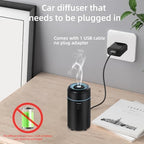 Car Aromatherapy Diffusers for Essential Oils，Mini USB Air Scent Small Humidifier with 7-LED Color Changing for Car Room Home Office Bedroom