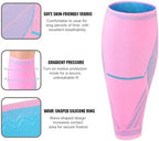 NuCamper Calf Compression Sleeves for Men & Women (1 Pair), Footless Compression Socks Calf Sleeve for Shin Splints,Legs Pain Relief, Varicose Veins,Leg Support for Running,Fitness,Travel - Pink, L