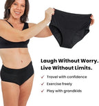 Evella Incontinence Underwear for Women - Washable Leak Proof Underwear for Women 55+ - Reusable Protection Panties for Bladder Leaks - 3-Pack (Black, Beige, Grey) - Updated Design Medium