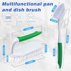 Hsei 12 Pcs Heavy Duty Scrub Brush Kit, Bathroom Bathtub Scrubber, Hard Bristle Cleaning Brush with Ergonomic Handle and Durable Bristles for Cleaning Carpet Kitchen Pots, Pans and Sinks