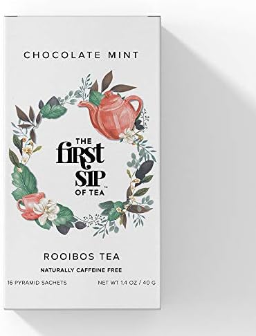 Chocolate Mint Rooibos, Tea Bags, Caffeine Free, Hot & Iced Tea, Antioxidants - 16 Cups | The Spice Hut, First Sip Of Tea