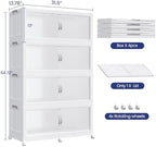 160GAL Plastic Storage Bins with Lid, 640QT Extra Large Stackable Closet Organizers and Storage, Collapsible Storage Boxes with Wheels, Folding Cabinet for Home Kitchen Office, 4Pack White