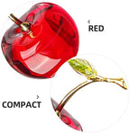 ABOOFAN Crystal Cherry Figurine Mini Fruit Ornament 3.14X1.77X1.57In Tabletop Decor for Living Room Kitchen Office Compact Home Decoration