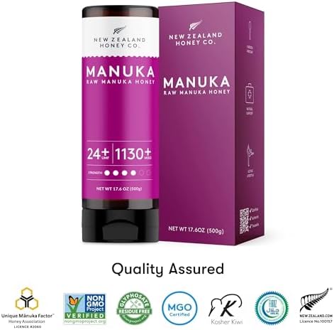New Zealand Honey Co. Pure Manuka Honey UMF 24+ | 17.6oz | 500g Raw Honey