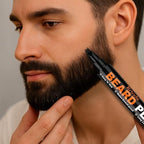 Erinde Beard Pencil Filler for Men Black (2 Pack) - 4-Tip Beard Filler, Waterproof Long Lasting Beard Pen Kit with 2 Fillers & 1 Brush, Stocking Stuffers for Men
