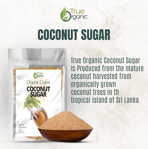True Organic Coconut Sugar 2 Pounds – Certified Organic, USDA & Kosher Certified, Pure Ceylon Premium Quality