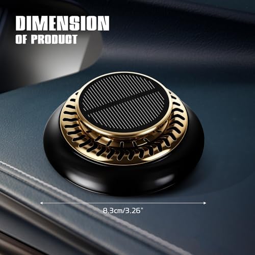 Wuyaoyao Car Air Freshener, Rotating Solar Energy Car Fragrance Diffuser, Long Lasting Automotive Scents Air Freshener Diffuser, Mini Aromatherapy Air Purifier for Most Vehicles(Black, Ocean)