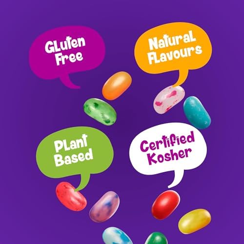 The Jelly Bean Factory, Jelly Beans Gift 700 g Jar of Sweets, Gluten Free - 36 Natural, Huge Flavour Fruit Jellies, Chewy, Retro American Sweets for Kids, Adults - Gourmet Pick and Mix Jellybeans