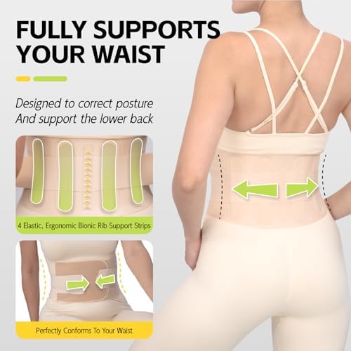 Back Brace for Men Lower Back, Ultra-Thin Back Support for Women, Lightweight Breathable Lumbar Support Pain Relief for Sciatica, Scoliosis, Herniated Disc (S)