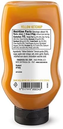 Cosi Come - Italian Yellow Tomatoes Ketchup, 9.88 oz (280 gr), No preservatives, No Artificial Flavors, Non GMO
