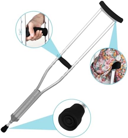 Replacement Crutch Pads and Hand Grips and Crutch Tips for Armpits Handle Cover and Foot Pad Crutches Accessories Kit 6 PCS