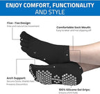 Soxsense Multi-Pack Sports Grip Toe Socks with Cushion, Non-Slip Finger Socks for Pilates, Home Gym, Soccer, basketball