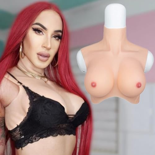 Silicone Breast 2nd Gen Silicone Breastplate Fake Breasts Forms C-G Cup for Crossdresser DragQueen Transgender