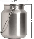 Lindy's Stainless Steel Seamless 1-Gallon Milk Jug, Milk Can, Milk Pail, Anti-Leak Liquid Storage Container with Tight Lid and Long Swivel Handle