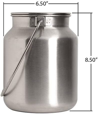 Lindy's Stainless Steel Seamless 1-Gallon Milk Jug, Milk Can, Milk Pail, Anti-Leak Liquid Storage Container with Tight Lid and Long Swivel Handle