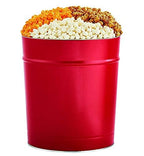 The Popcorn Factory Popcorn Tin with 3 Popcorn Flavors, Robust Cheddar, Butter, Caramel, Large Tub 3.5 Gallons, Snack Gifts, Perfect for Movie Night Snacks, Holidays, Christmas, Birthdays, Any