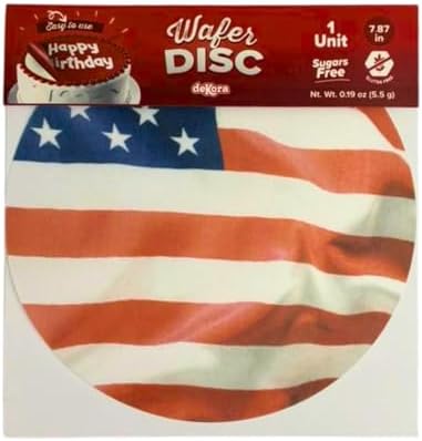 Dekora, Edible USA Cake Decoration, Cake Toppers Decoration for 4th of July Birthday Decorations, Patriotic Independence Day Theme, For Fondant, Cream, Buttercream Coating, Sugar-Free, 7.8 In