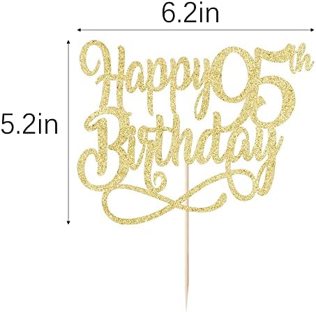 Gold Glitter Happy 95th Birthday Cake Topper,Cheers to 95 Years,happy 95th Birthday Cake Topper,95th Anniversary Cake Topper， men and women 95 years old happy birthday Party Decoration