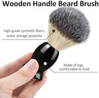 Bassion Hand Crafted Shaving Brush with Hard Wood Handle, Men's Luxury Professional Hair Salon Tool Gifts for Men-Black, Perfect Fathers Day Gifts from daughter, wife or Kids