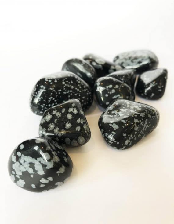 Pachamama Essentials Snowflake Obsidian Tumbled - Healing Stone - Crystal Healing 20-25mm (1)