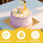 Gold Acrylic Number Cake Topper - 3 Piece Number “3” Cake Topper for Birthday Party, Wedding and Anniversary Cake Decorations