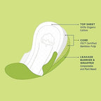 Pee Safe Biodegradable Overnight Sanitary Pads - Organic Cotton & Bamboo Pulp (Pack of 10) | Biodegradable Disposable Bags