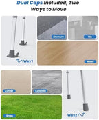 Folding Narrow Walkers for Seniors, Adjustable Width & Height, Standard Walkers with Basket, 2 Skis, 5” Front Wheels, Lightweight Walkers for Elderly & Disabled, Thickened Aluminum Adult Walker