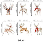 Rsstarxi 60 Pack Christmas Deer Cake Decorations Edible Merry Christmas Cupcake Toppers Xms Reindeer Cupcake Picks for Xmas Holiday New Years Eve Reindeer Theme Party Decorations Supplies