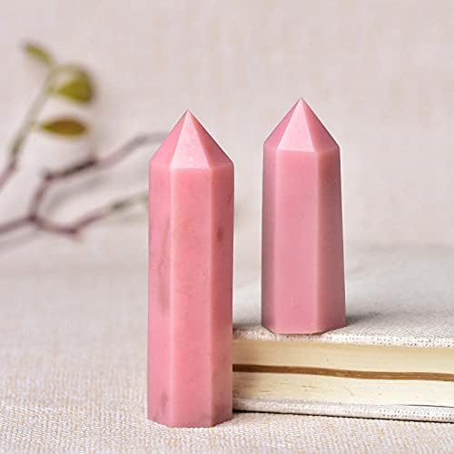 1PC Natural Stone Pink Opal Crystal Point Wand Energy Quartz Home Decoration Polished 50-80mm Stone Chakra Obelisk-Pink Opal_50-60mm